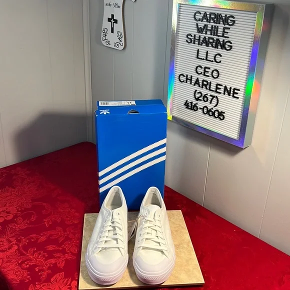adidas gazelle silver green womens adidas Originals Nizza Trefoil W Crystal White / Red / Cloud White –  Heppo.com